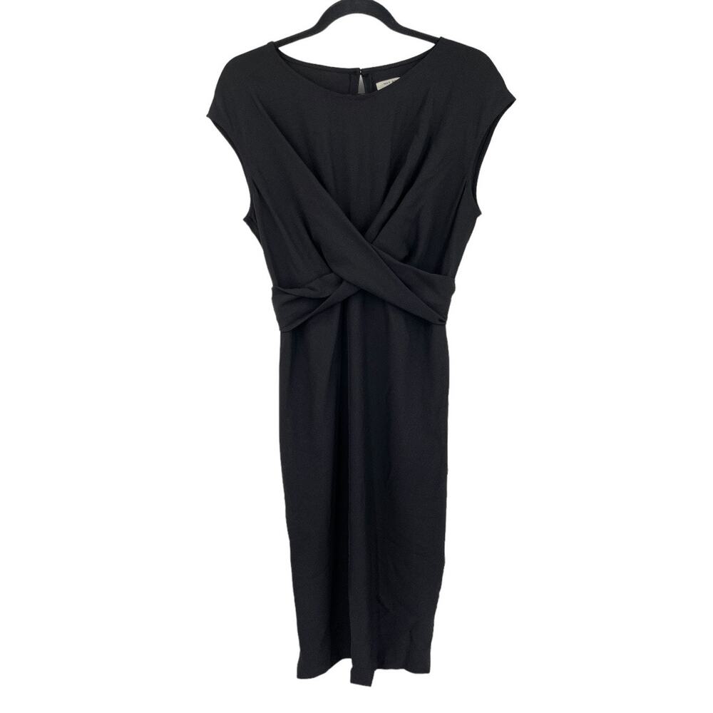 Max Studio dress cap sleeve front detailed black Small S - Picture 2 of 6